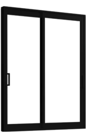 Puerta corredera de aluminio y vidrio SGD770NS_02_negra
